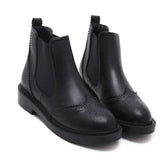 Botas de otoño negras estilo western con agujeros cosidos y cerrados